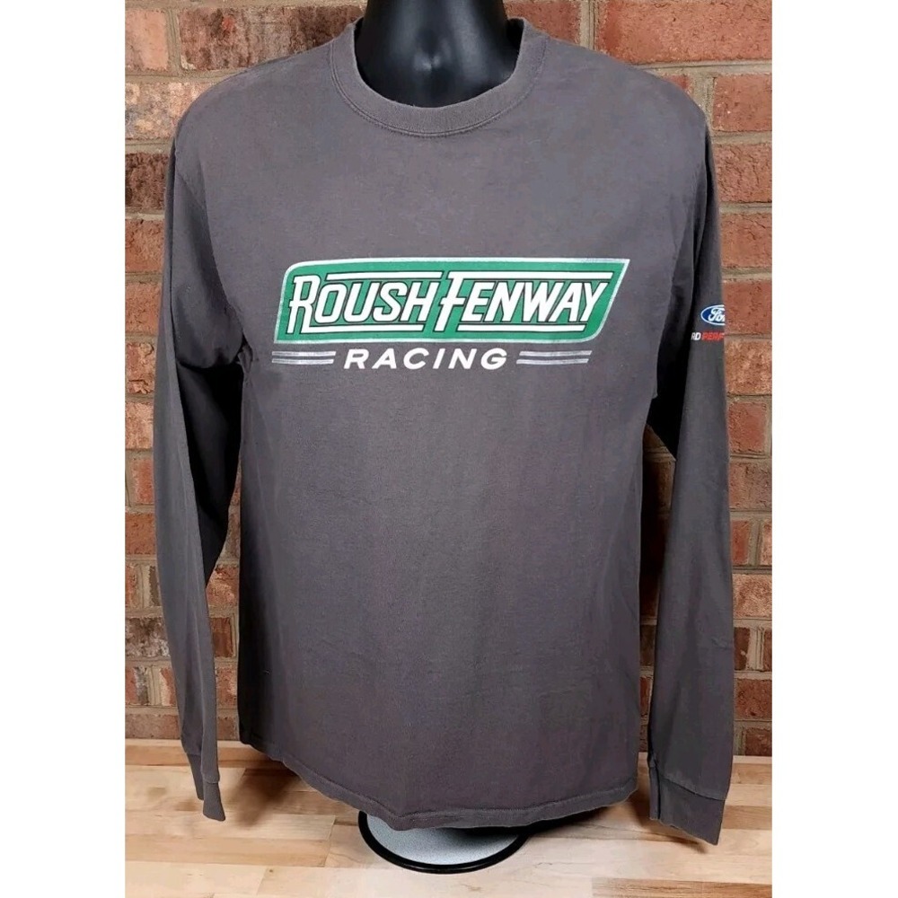 Roush Fenway Ford Racing Nascar Gray Long Sleeve Mens Large Tshirt